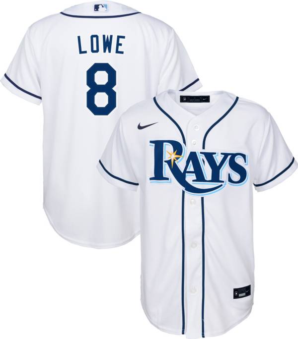 Nike Youth Replica Tampa Bay Rays Brandon Lowe #8 Cool Base White Jersey