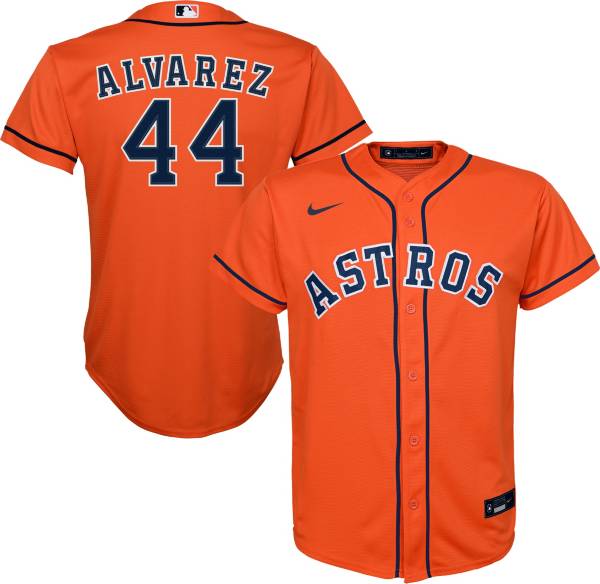 Nike Youth Replica Houston Astros Yordan Alvarez #44 Cool Base Orange Jersey