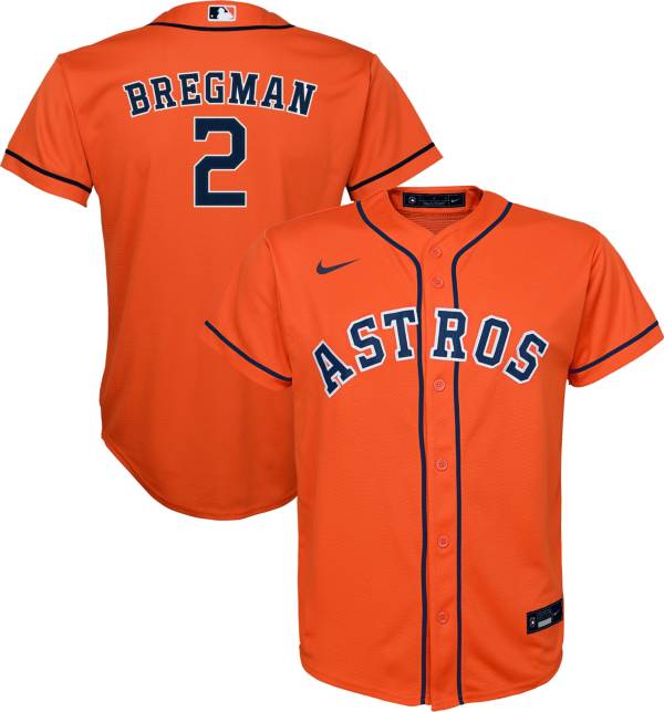 Nike Youth Replica Houston Astros Alex Bregman #2 Cool Base Orange Jersey