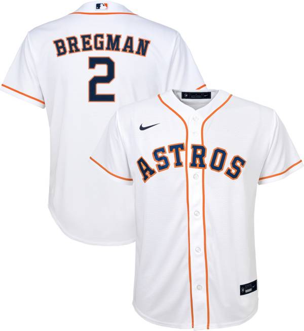 Nike Youth Replica Houston Astros Alex Bregman #2 Cool Base White Jersey
