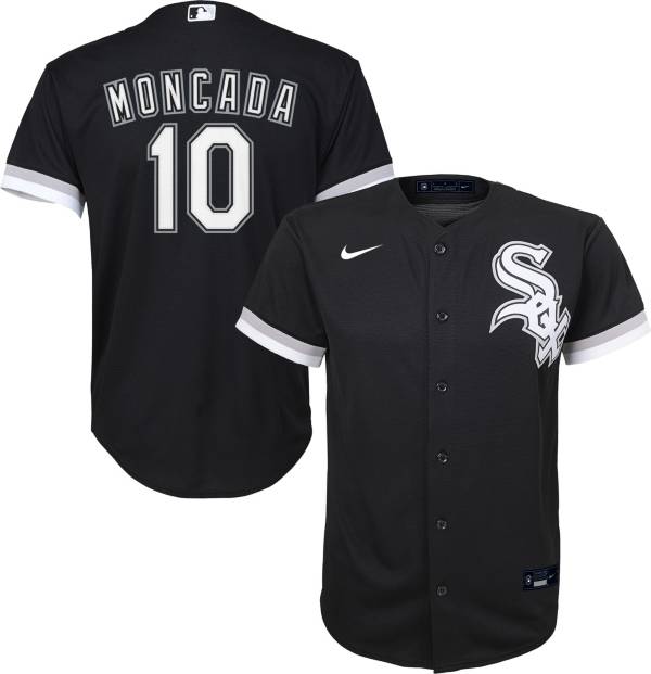 Nike Youth Replica Chicago White Sox Yoan Moncada #10 Cool Base Black Jersey