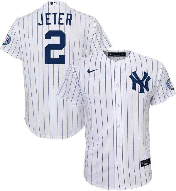 Nike Youth Replica New York Yankees Derek Jeter #2 2020 Hall of Fame Cool Base White Jersey