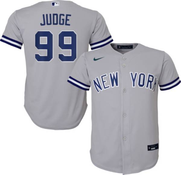 Nike Youth Replica New York Yankees Aaron Judge #99 Cool Base Grey Jersey