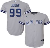 يارس Nike Youth Replica New York Yankees Aaron Judge #99 Cool Base Grey Jersey يارس