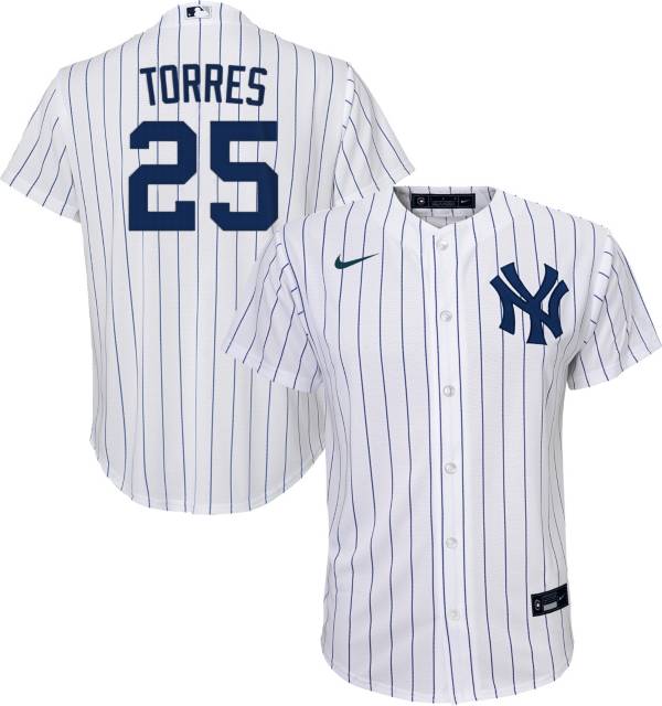 Nike Youth Replica New York Yankees Gleyber Torres #25 Cool Base White Jersey