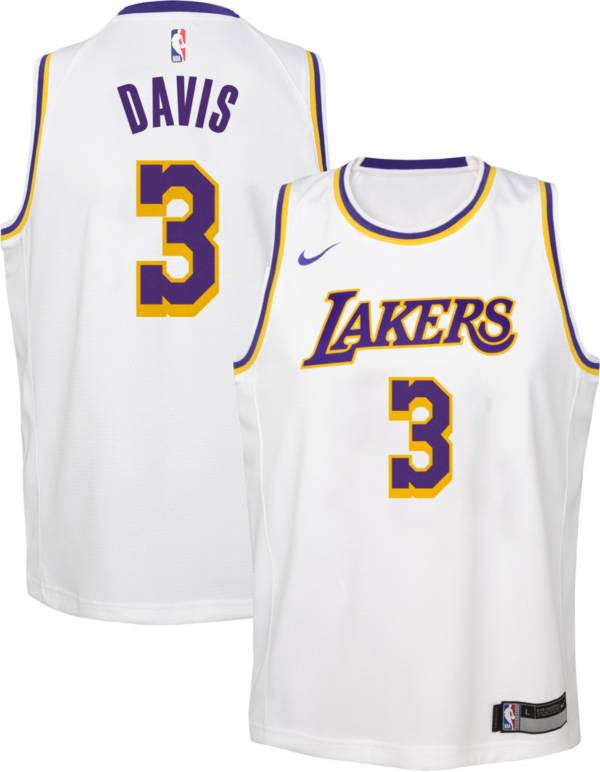 Nike Youth Los Angeles Lakers Anthony Davis #3 White Dri-FIT Swingman Jersey product image