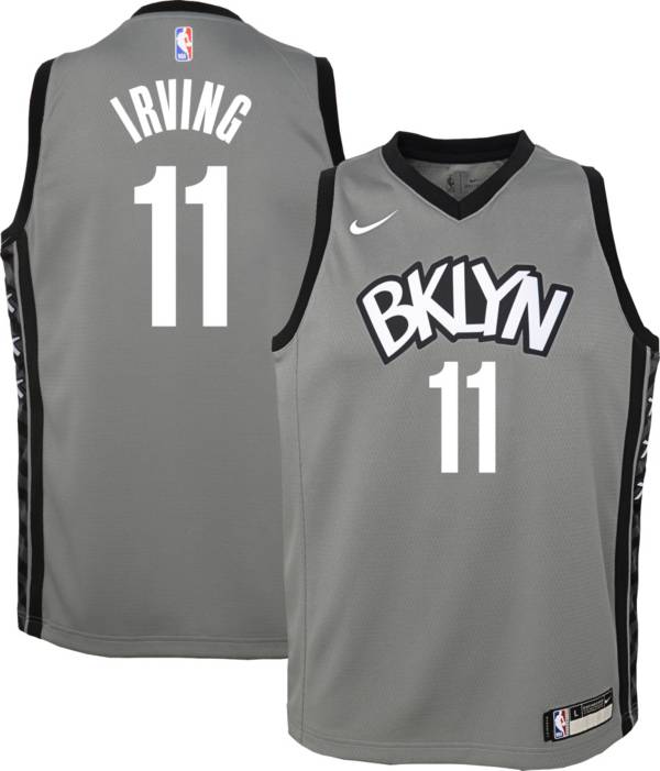 Nike Youth Brooklyn Nets Kyrie Irving #11 Grey Dri-FIT Statement Swingman Jersey