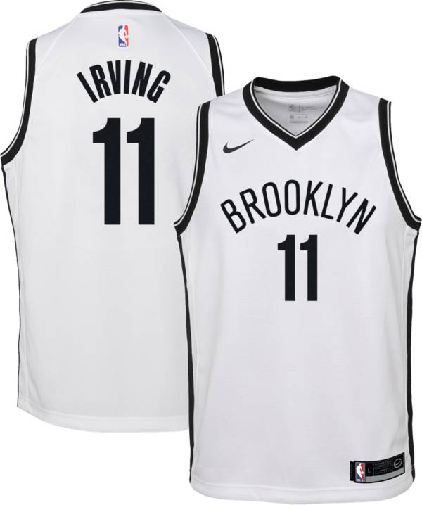 Nike Youth Brooklyn Nets Kyrie Irving #11 White Dri-FIT Swingman Jersey