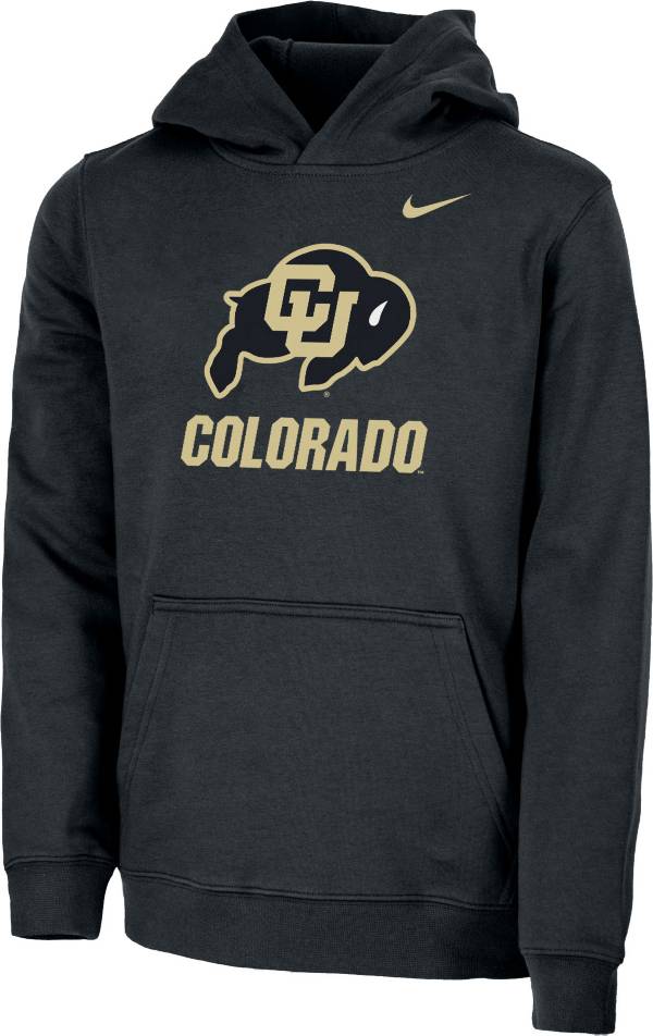 Nike Youth Colorado Buffaloes Club Fleece Pullover Black Hoodie