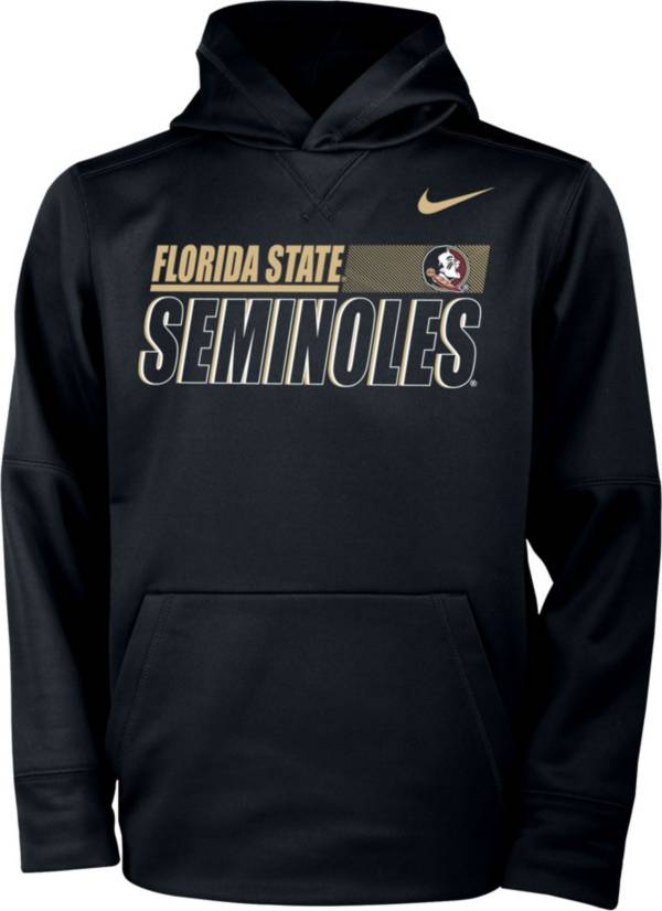 Nike Youth Florida State Seminoles Therma Pullover Black Hoodie