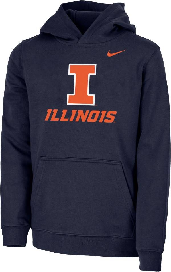 Nike Youth Illinois Fighting Illini Blue Club Fleece Pullover Hoodie