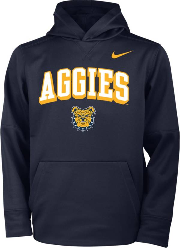 Nike Youth North Carolina A&T Aggies Aggie Blue Therma Pullover Hoodie