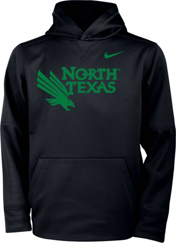 Nike Youth North Texas Mean Green Therma Pullover Black Hoodie