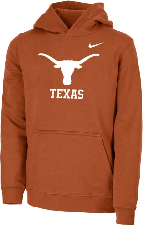 Nike Youth Texas Longhorns Burnt Orange Club Fleece Pullover Hoodie