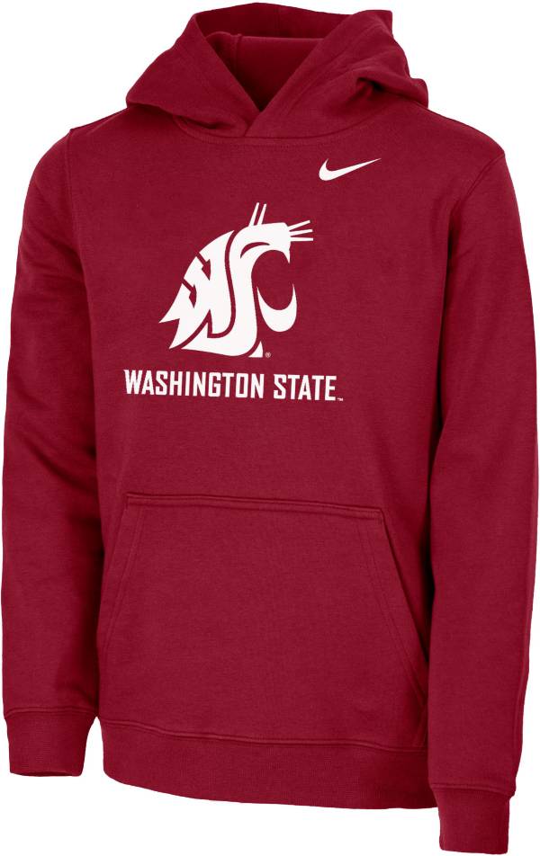 Nike Youth Washington State Cougars Crimson Club Fleece Pullover Hoodie