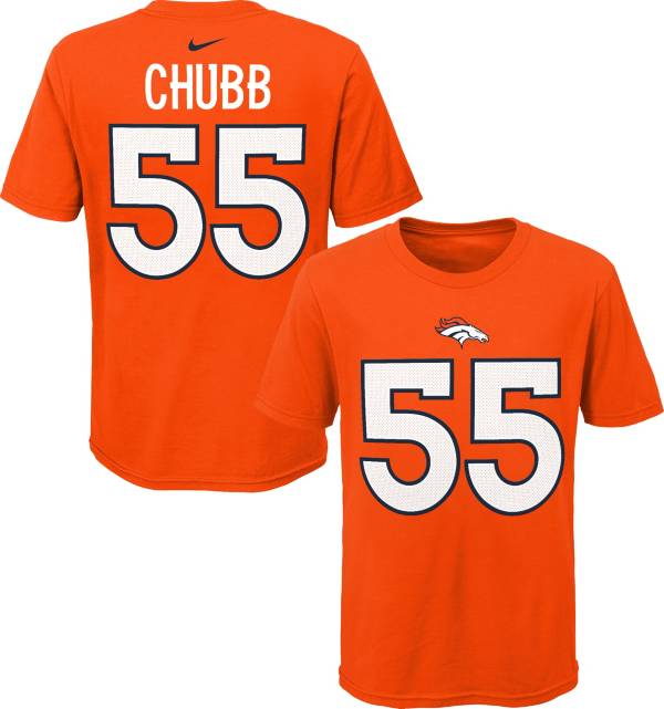 NFL Team Apparel Youth Denver Broncos Bradley Chubb #85 Orange Player T-Shirt