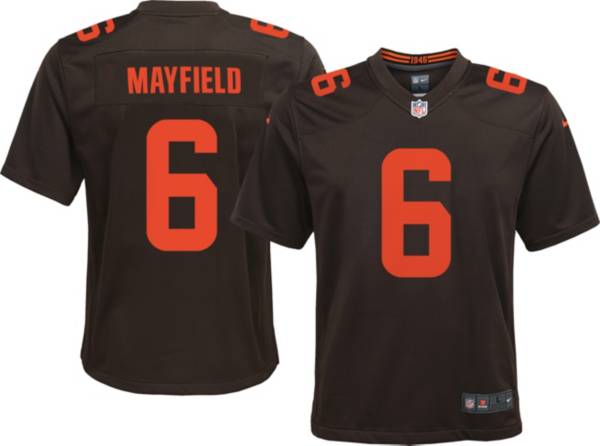Nike Youth Cleveland Browns Baker Mayfield #6 Brown Game Jersey
