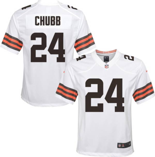 Nike Youth Cleveland Browns Nick Chubb #24 White Game Jersey product image