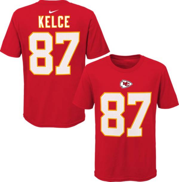 NFL Team Apparel Youth Kansas City Chiefs Travis Kelce #85 Red Player T-Shirt