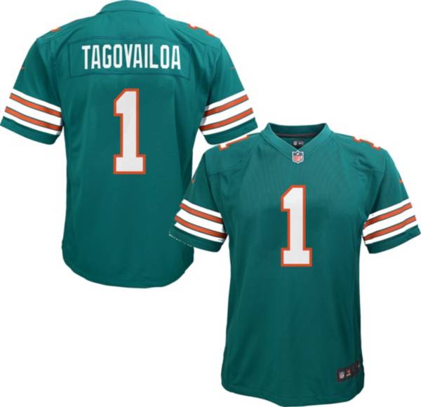 Nike Youth Miami Dolphins Tua Tagovailoa #1 Aqua Game Jersey