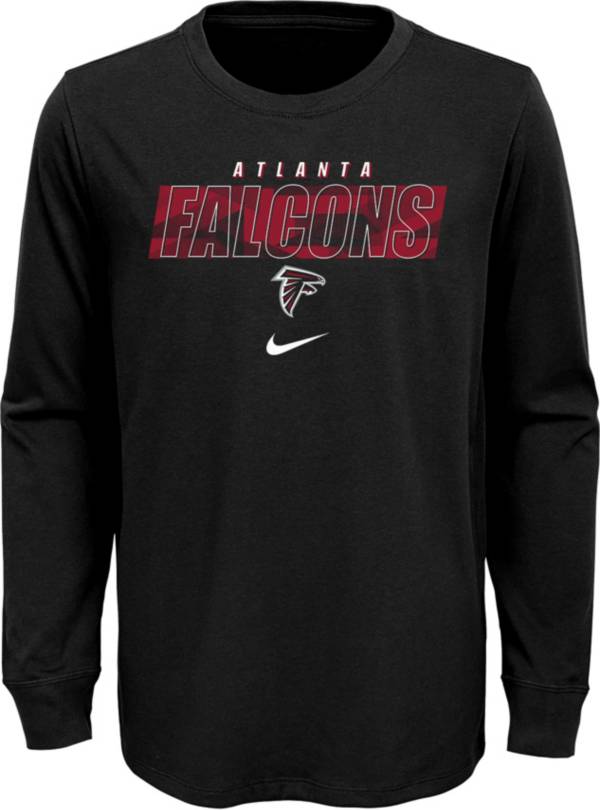 NFL Team Apparel Youth Atlanta Falcons Black Cotton Long Sleeve T-Shirt