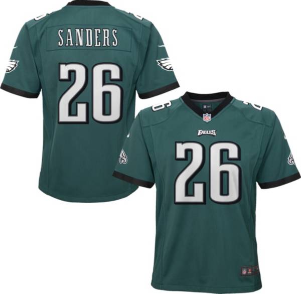 Nike Youth Philadelphia Eagles Miles Sanders #26 Green Game Jersey