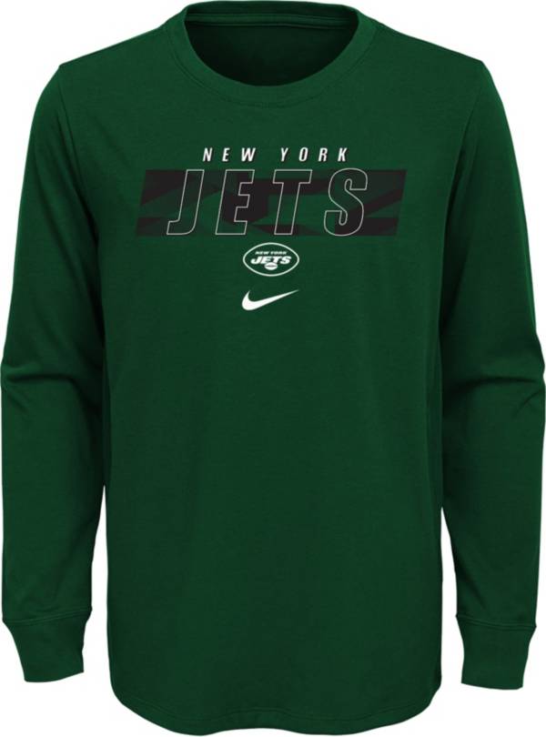 NFL Team Apparel Youth New York Jets Sport Green Cotton Long Sleeve T-Shirt