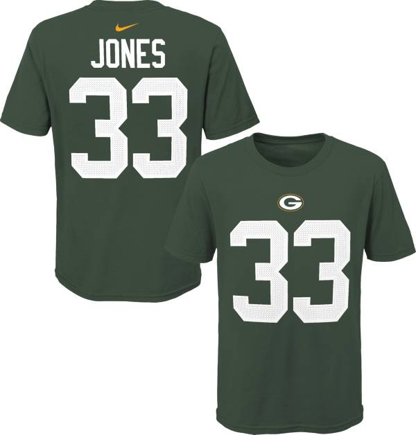 NFL Team Apparel Youth Green Bay Packers Aaron Jones #85 Green Player T-Shirt