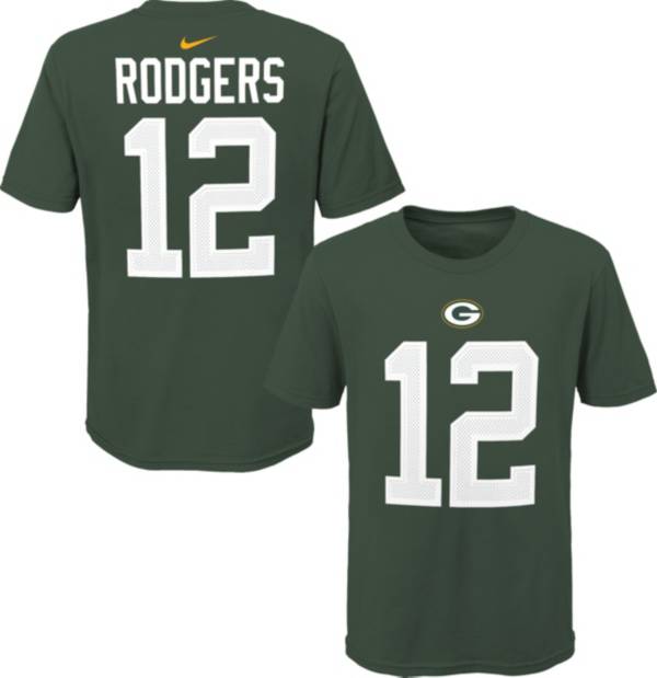 NFL Team Apparel Youth Green Bay Packers Aaron Rodgers #12 Green Player T-Shirt