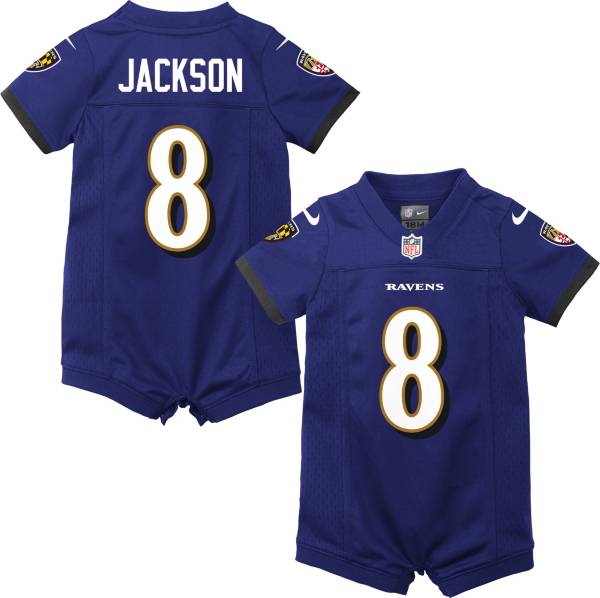 Nike Infant Baltimore Ravens Lamar Jackson #8 Romper Jersey