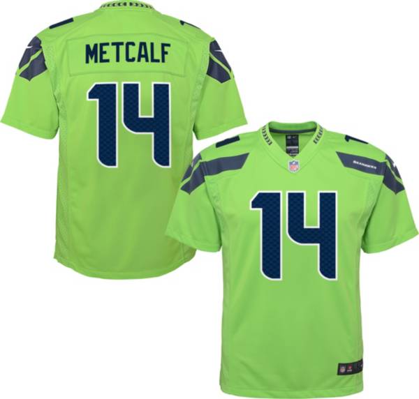 Nike Youth Seattle Seahawks D.K. Metcalf #14 Turbo Green Game Jersey