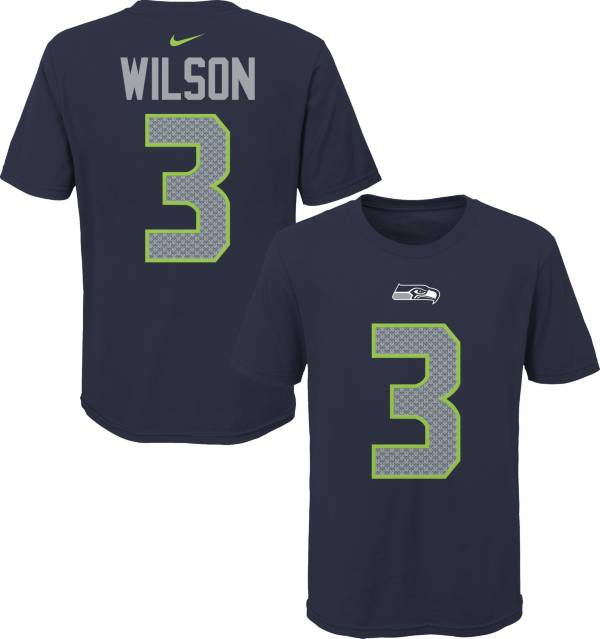 NFL Team Apparel Youth Seattle Seahawks Russel Wilson #85 Navy Player T-Shirt