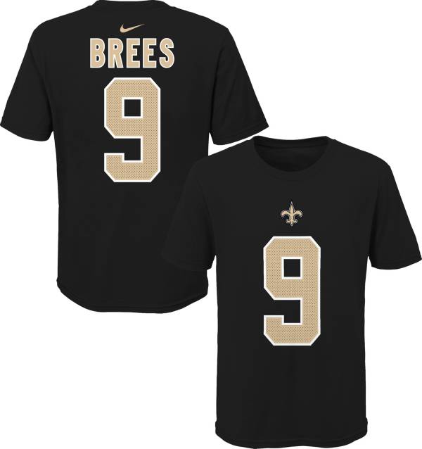 NFL Team Apparel Youth New Orleans Saints Drew Brees #85 Black Player T-Shirt