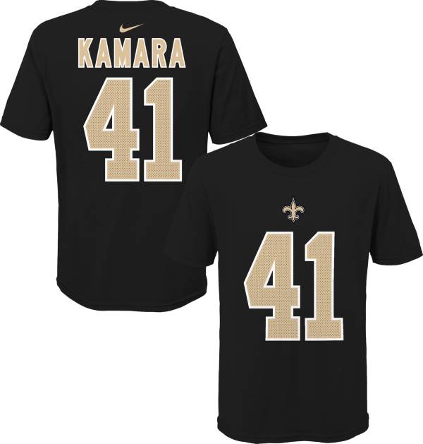 NFL Team Apparel Youth New Orleans Saints Alvin Kamara #85 Black Player T-Shirt