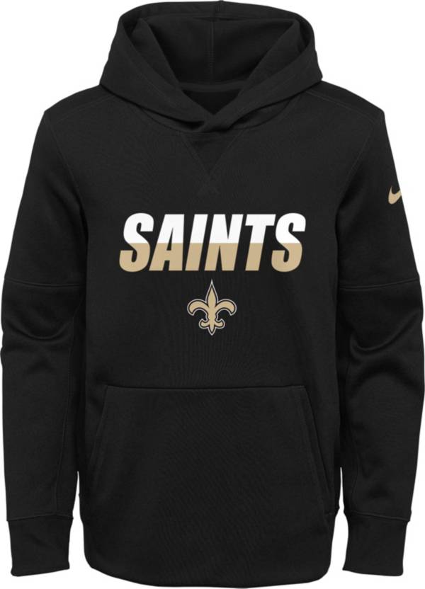 Nike Youth New Orleans Saints Black Thermal Split Pullover Hoodie