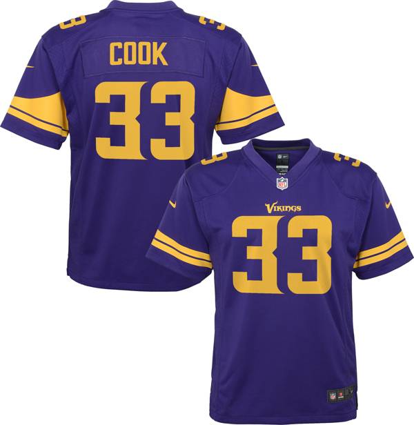 Nike Boys' Minnesota Vikings Dalvin Cook #33 Purple Game Jersey