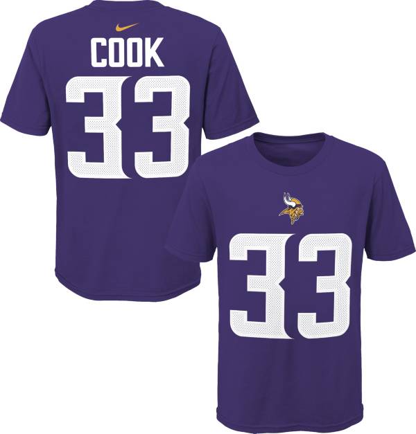 NFL Team Apparel Youth Minnesota Vikings Dalvin Cook #85 Purple Player T-Shirt
