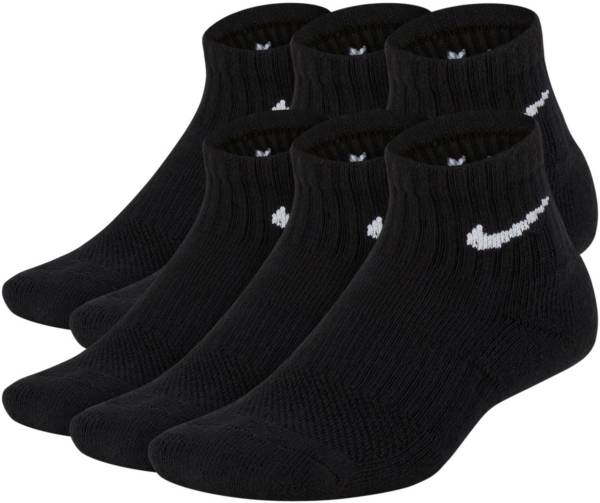 Nike Youth Performance Cushioned Training Quarter Socks – 6 Pack