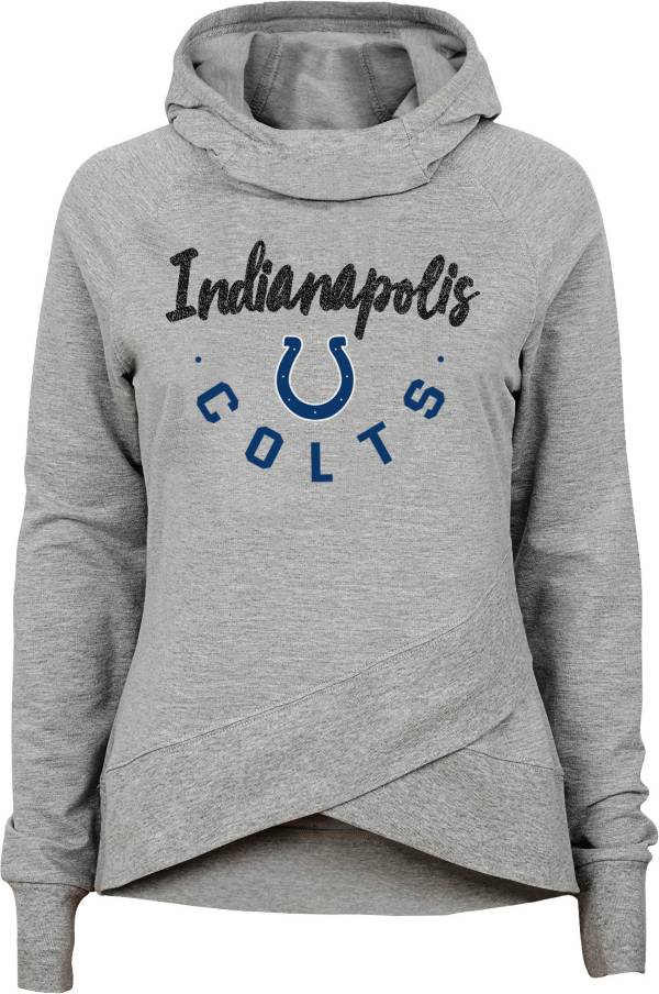 NFL Team Apparel Girls' Indianapolis Colts Charge Glitter Grey Hoodie