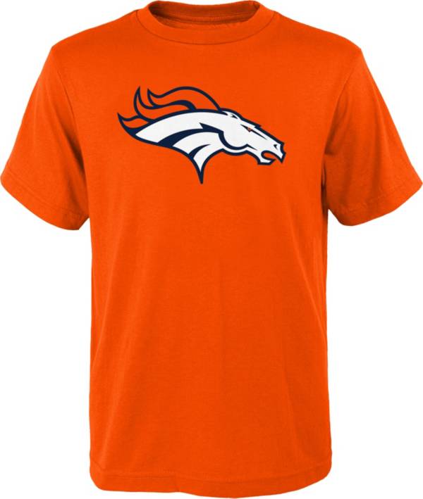 NFL Team Apparel Youth Denver Broncos Orange Team Logo T-Shirt