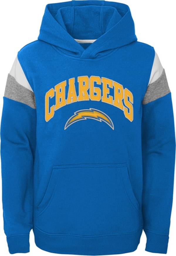 NFL Team Apparel Youth Los Angeles Chargers Retro Color Block Pullover Hoodie