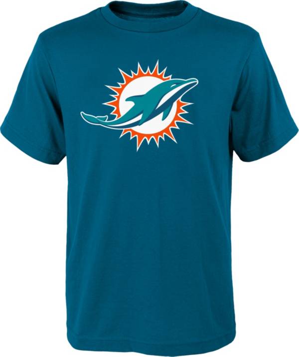 NFL Team Apparel Youth Miami Dolphins Aqua Team Logo T-Shirt