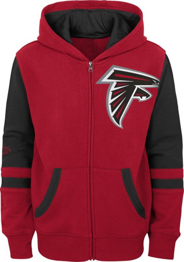 NFL Team Apparel Youth Atlanta Falcons Color Block Full-Zip Hoodie