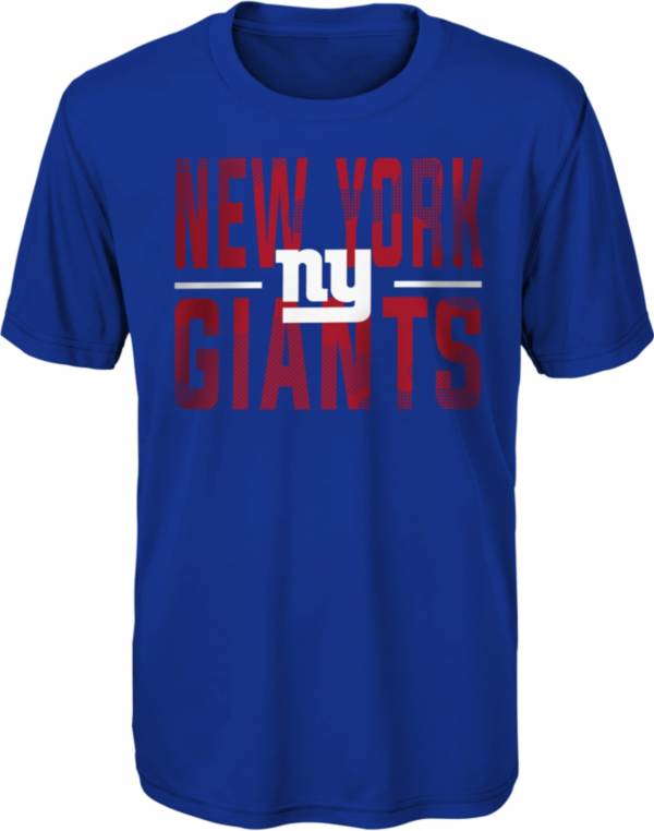 NFL Team Apparel Youth New York Giants Blue Grand Central T-Shirt