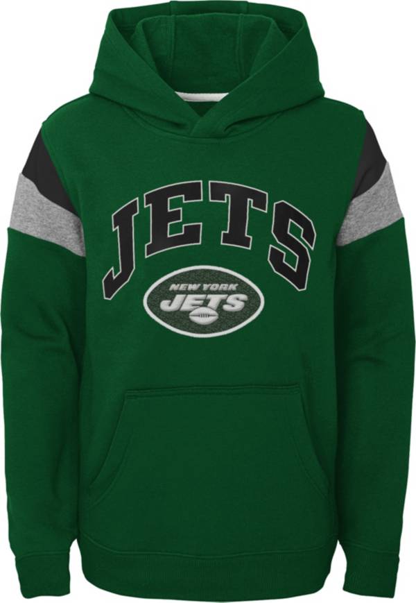 NFL Team Apparel Youth New York Jets Retro Color Block Pullover Hoodie