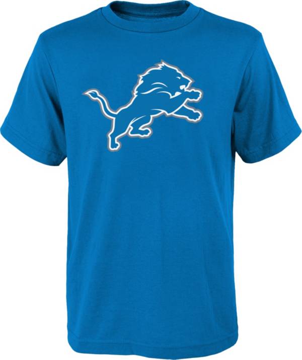 NFL Team Apparel Youth Detroit Lions Blue Team Logo T-Shirt