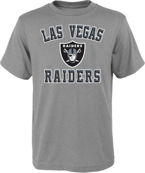 NFL Team Apparel Youth Las Vegas Raiders Bevel Grey T-Shirt