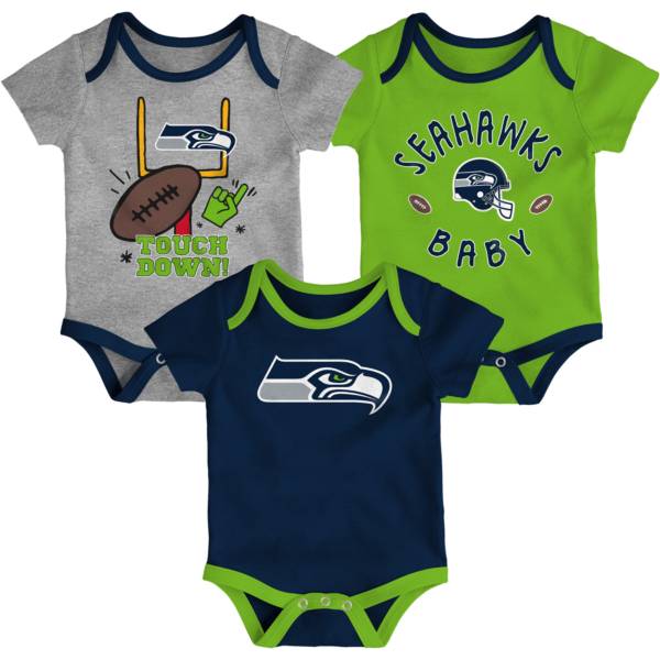 NFL Team Apparel Infant Seattle Seahawks 3-Piece Creeper Set