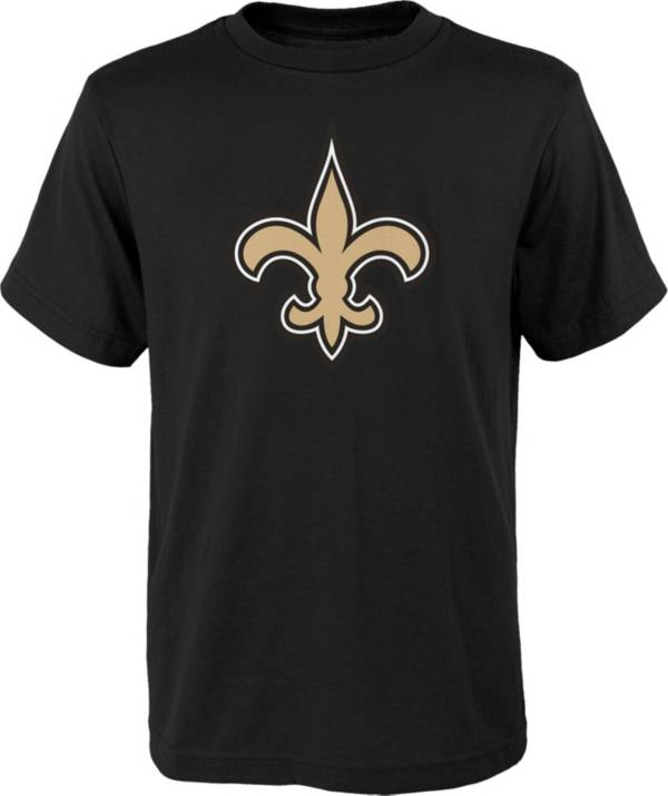 NFL Team Apparel Youth New Orleans Saints Black Team Logo T-Shirt