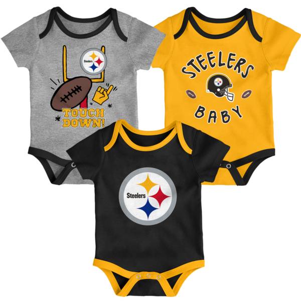 NFL Team Apparel Infant Pittsburgh Steelers 3-Piece Creeper Set